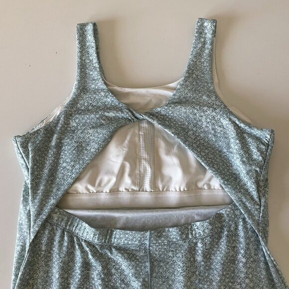 Prana Womens Skypath Dress Blue Green L Padded Open Back Active Outdoor Travel - Picture 5 of 10